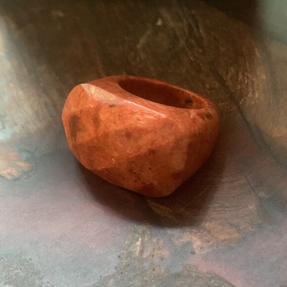 Red Jasper Statement Ring Size 9 - Picture 3 of 9